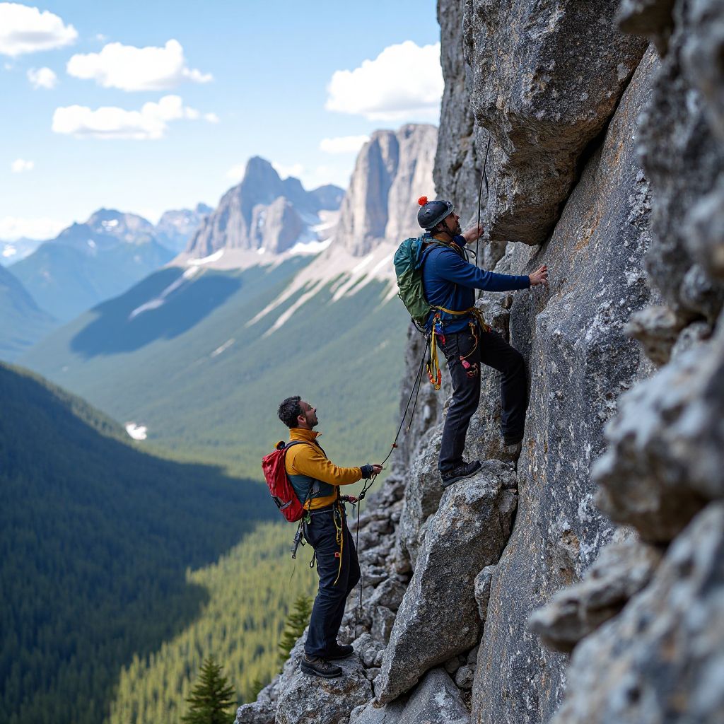 Alpine climbing instruction session