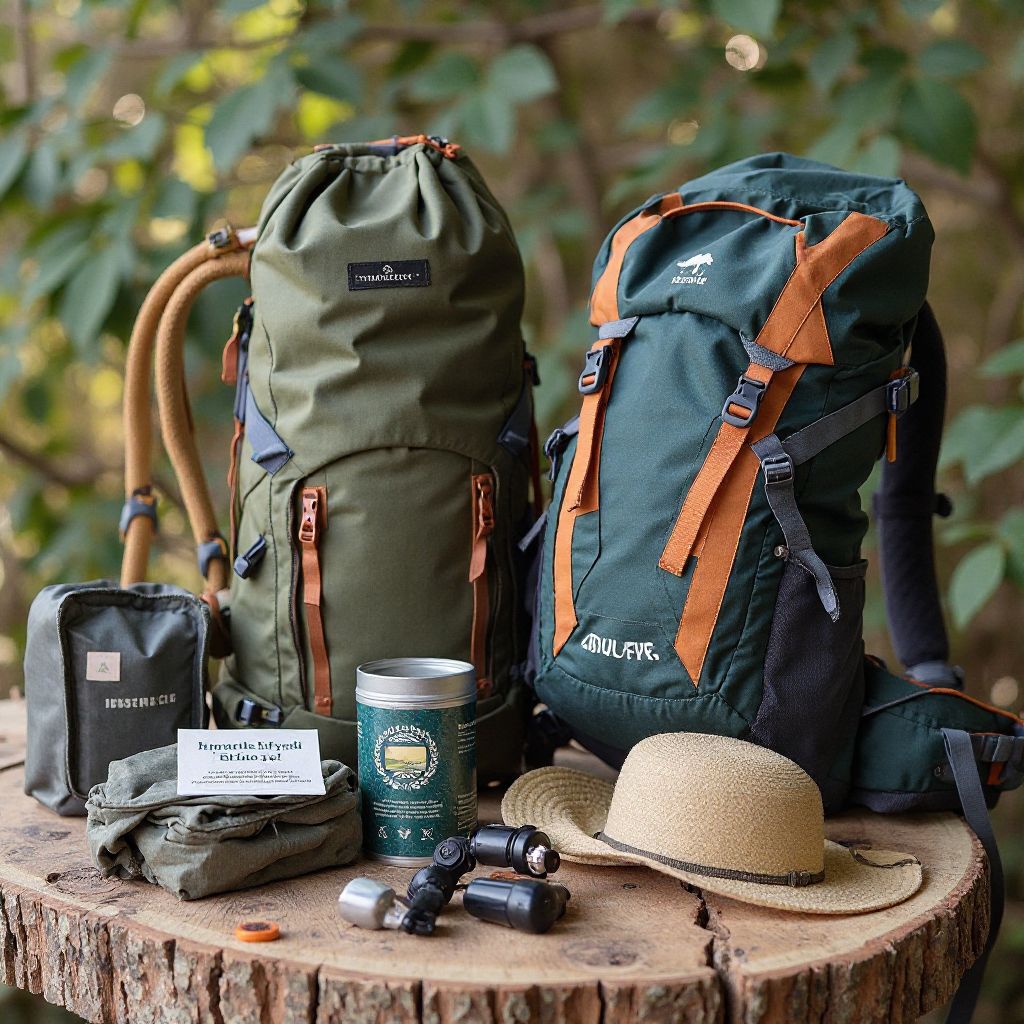Eco-friendly hiking equipment display