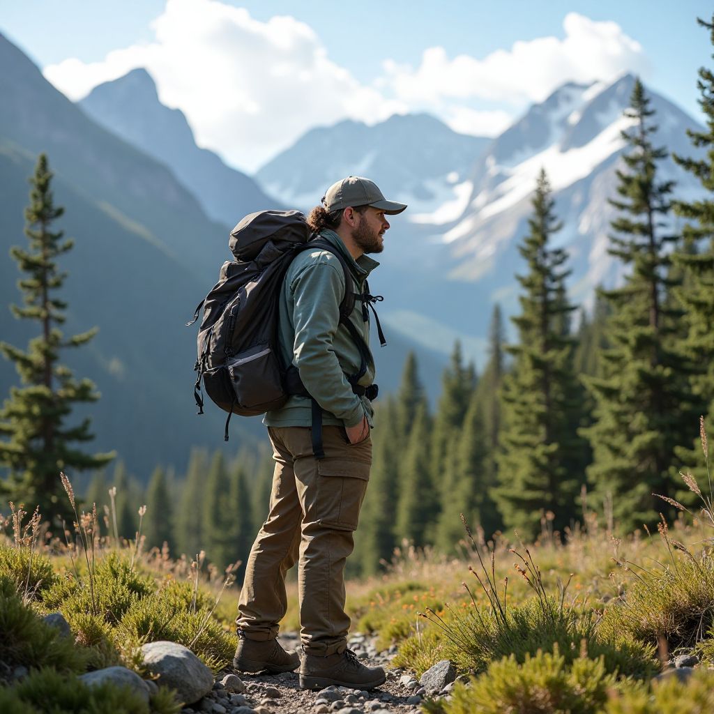 Professional hiking guide in Canadian wilderness